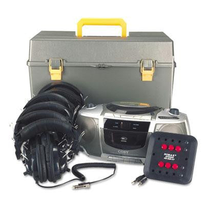 AmpliVox® Deluxe CD-Cassette-AM-FM Six-Station Listening Center