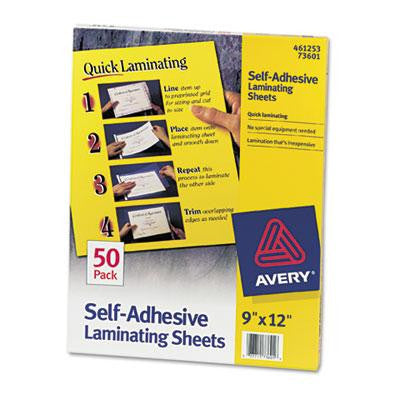 Avery® Clear Self-Adhesive Laminating Sheets