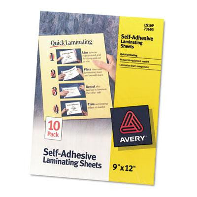 Avery® Clear Self-Adhesive Laminating Sheets