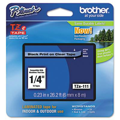 Brother P-Touch® TZe Series Standard Adhesive Laminated Labeling Tape