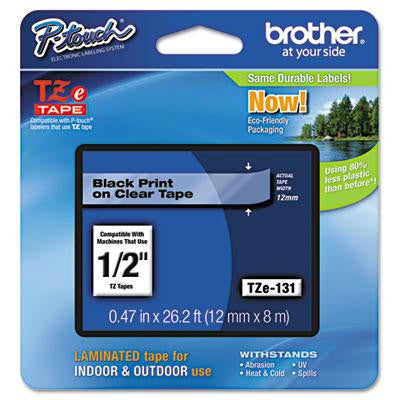 Brother P-Touch® TZe Series Standard Adhesive Laminated Labeling Tape