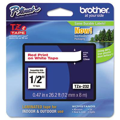 Brother P-Touch® TZe Series Standard Adhesive Laminated Labeling Tape