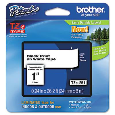 Brother P-Touch® TZe Series Standard Adhesive Laminated Labeling Tape