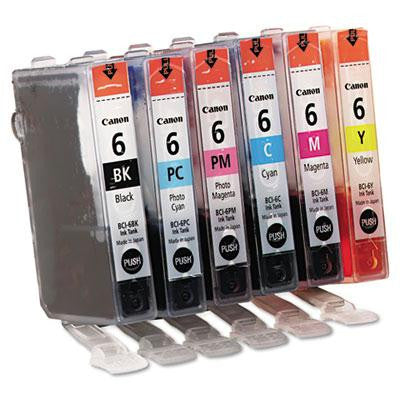 Canon® 4705A018 (BCI-6) Inkjet Six-Pack