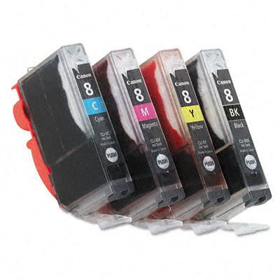 Canon® CLI8 4-Color Multipack, CLI8BK, CLI8C, CLI8G, CLI8M, CLI8R, CLI8Y Ink Tank