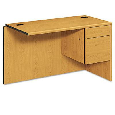 HON® 10700 Series™ "L" Workstation Return with Three-Quarter Height Pedestal on Right