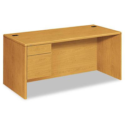 HON® 10700 Series™ "L" Workstation Desk with Three-Quarter Height Pedestal on Left