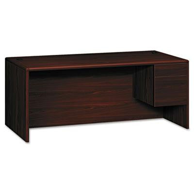 HON® 10700 Series™ Single Pedestal Desk with Three-Quarter Height Right Pedestal