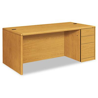 HON® 10700 Series™ Single Pedestal Desk with Full-Height Pedestal on Right