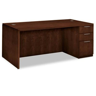 HON® Arrive Series Wood Veneer Single Pedestal Desk