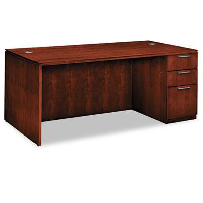 HON® Arrive Series Wood Veneer Single Pedestal Desk