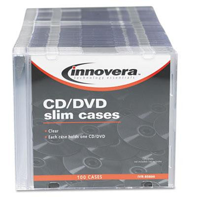 Innovera® CD-DVD Polystyrene Slim Storage Case