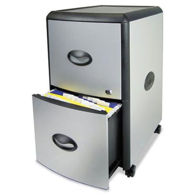 Storex Mobile Filing Cabinet with Metal Siding