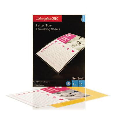 Swingline™ SelfSeal™ Self-Adhesive Laminating Pouches & Single-Sided Sheets