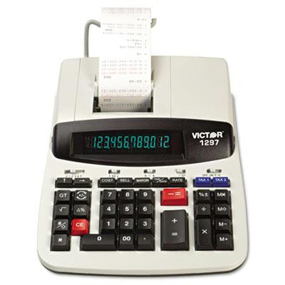 Victor® 1297 Commercial Printing Calculator with Left Side Total and Equals Plus Logic
