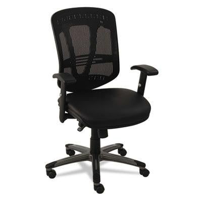 Alera&reg; Eon Series Multifunction Mid-Back Leather-Mesh Chair