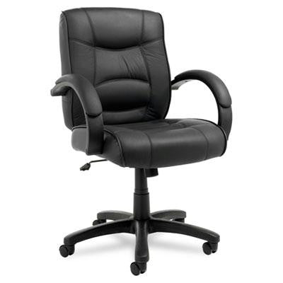 Alera&reg; Strada Leather Mid-Back Swivel-Tilt Chair