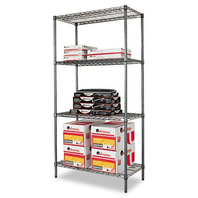 Alera&reg; Black Anthracite Wire Shelving Kit