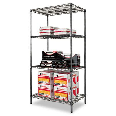 Alera&reg; Black Anthracite Wire Shelving Kit