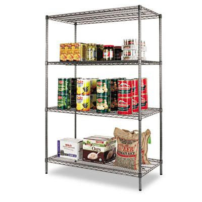 Alera&reg; Black Anthracite Wire Shelving Kit