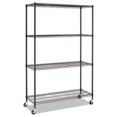 Alera&reg; Commercial Medium-Duty Wire Shelving Kit with Casters