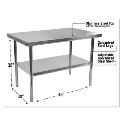 Alera&reg; Stainless Steel Table