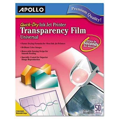 Apollo&reg; Universal Quick-Dry Inkjet Printer Transparency Film