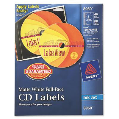 Avery&reg; Inkjet Full Face CD Labels