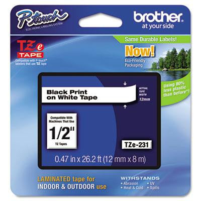 Brother P-Touch&reg; TZe Series Standard Adhesive Laminated Labeling Tape