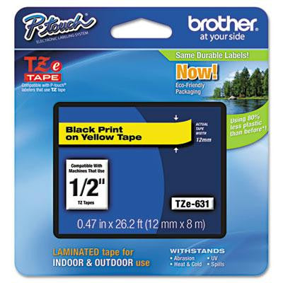 Brother P-Touch&reg; TZe Series Standard Adhesive Laminated Labeling Tape