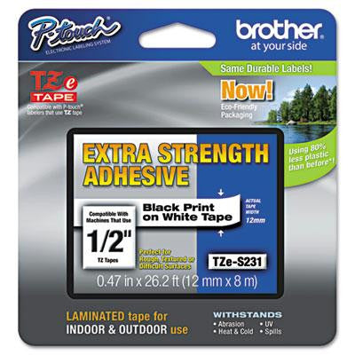 Brother P-Touch&reg; TZe Series Extra-Strength Adhesive Laminated Labeling Tape