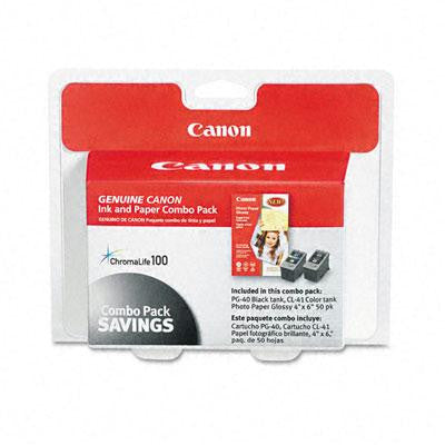 Canon&reg; 0615B009 Ink Cartridge and Glossy Photo Paper Combo Pack