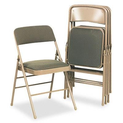 Cosco&reg; Deluxe Fabric Padded Seat and Back Folding Chair