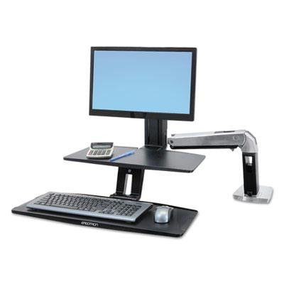 Ergotron&reg; WorkFit-A Sit-Stand Workstation with Suspended Keyboard