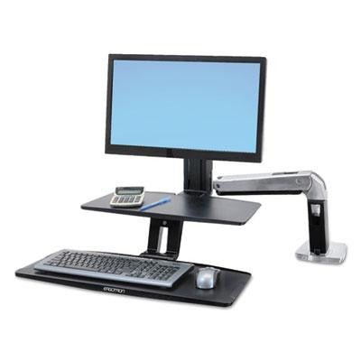 Ergotron&reg; WorkFit-A Sit-Stand Workstation with Suspended Keyboard