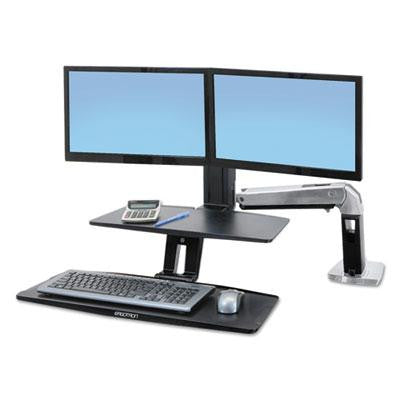 Ergotron&reg; WorkFit-A Sit-Stand Workstation with Suspended Keyboard