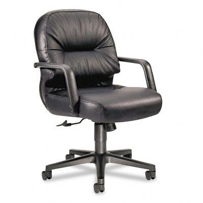 HON&reg; Pillow-Soft&reg; 2090 Series Leather Managerial Mid-Back Swivel-Tilt Chair