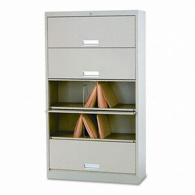 HON&reg; Brigade&reg; 600 Series Five-Shelf File with Receding Doors