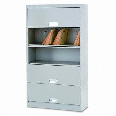 HON&reg; Brigade&reg; 600 Series Five-Shelf File with Receding Doors