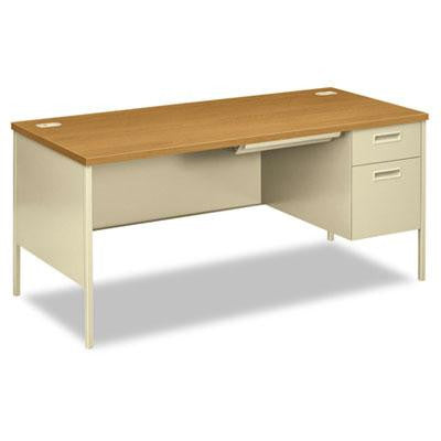 HON&reg; Metro Classic Series Single Pedestal "L" Workstation Desk