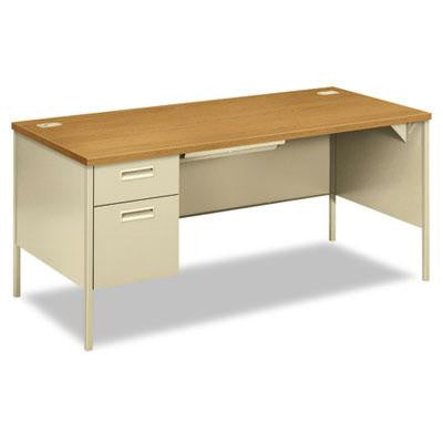 HON&reg; Metro Classic Series Single Pedestal "L" Workstation Desk