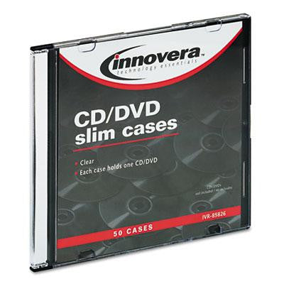 Innovera&reg; CD-DVD Polystyrene Slim Storage Case