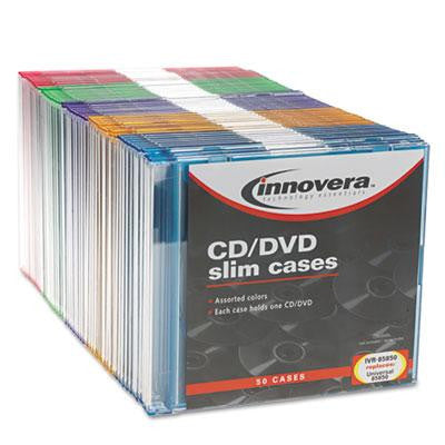 Innovera&reg; CD-DVD Polystyrene Slim Storage Case