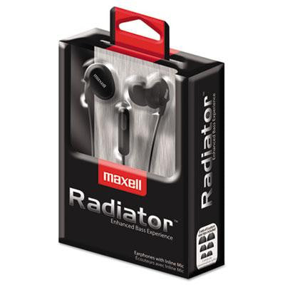 Maxell&reg; RAD-1 Radiator Enhanced Bass Earphones with In-line Mic