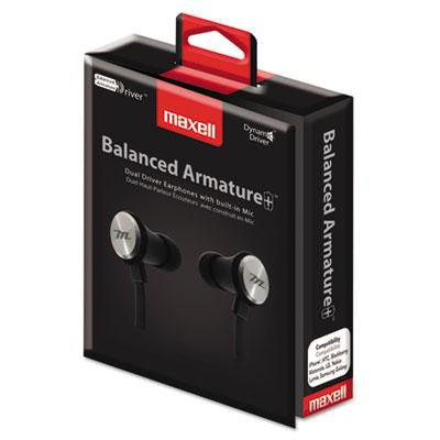 Maxell&reg; BA-1 Balanced Armature Earphones with In-line Mic