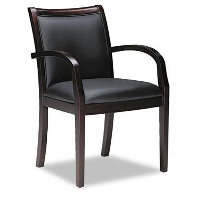 Mayline&reg; Mercado&trade; Series Leather Seating Ladder-Back Guest Chair