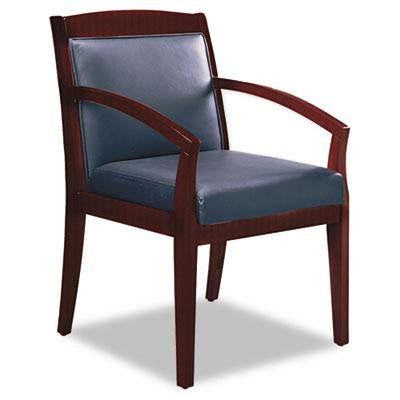 Mayline&reg; Mercado&trade; Series Leather Seating Wood Guest Chair