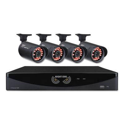 Night Owl Four-Channel Video Security System with Four 650 TVL Bullet Cameras