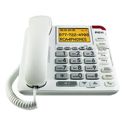 RCA&reg; 11241WTGA One-Line Amplified Big Button Corded Phone