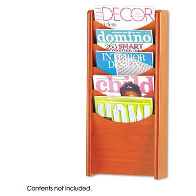 Safco&reg; Solid Wood Wall-Mount Literature Display Rack